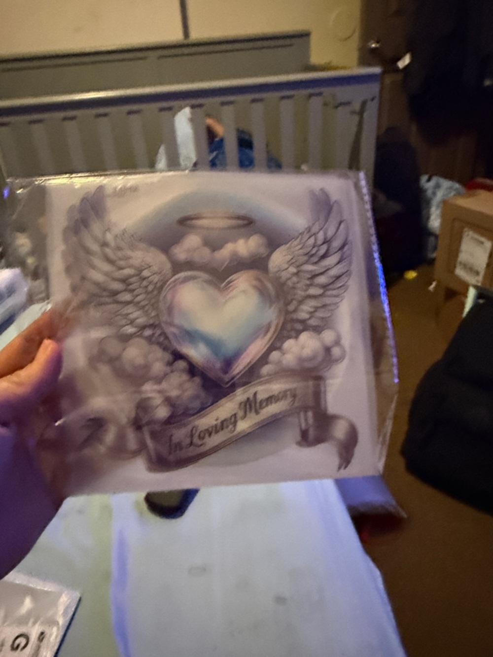 In Loving Memory Winged Heart Wall Art